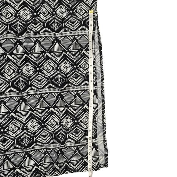 Charlotte Russe Maxi Skirt Black White Geometric Aztec Print Side Slit Juniors L - Picture 5 of 9